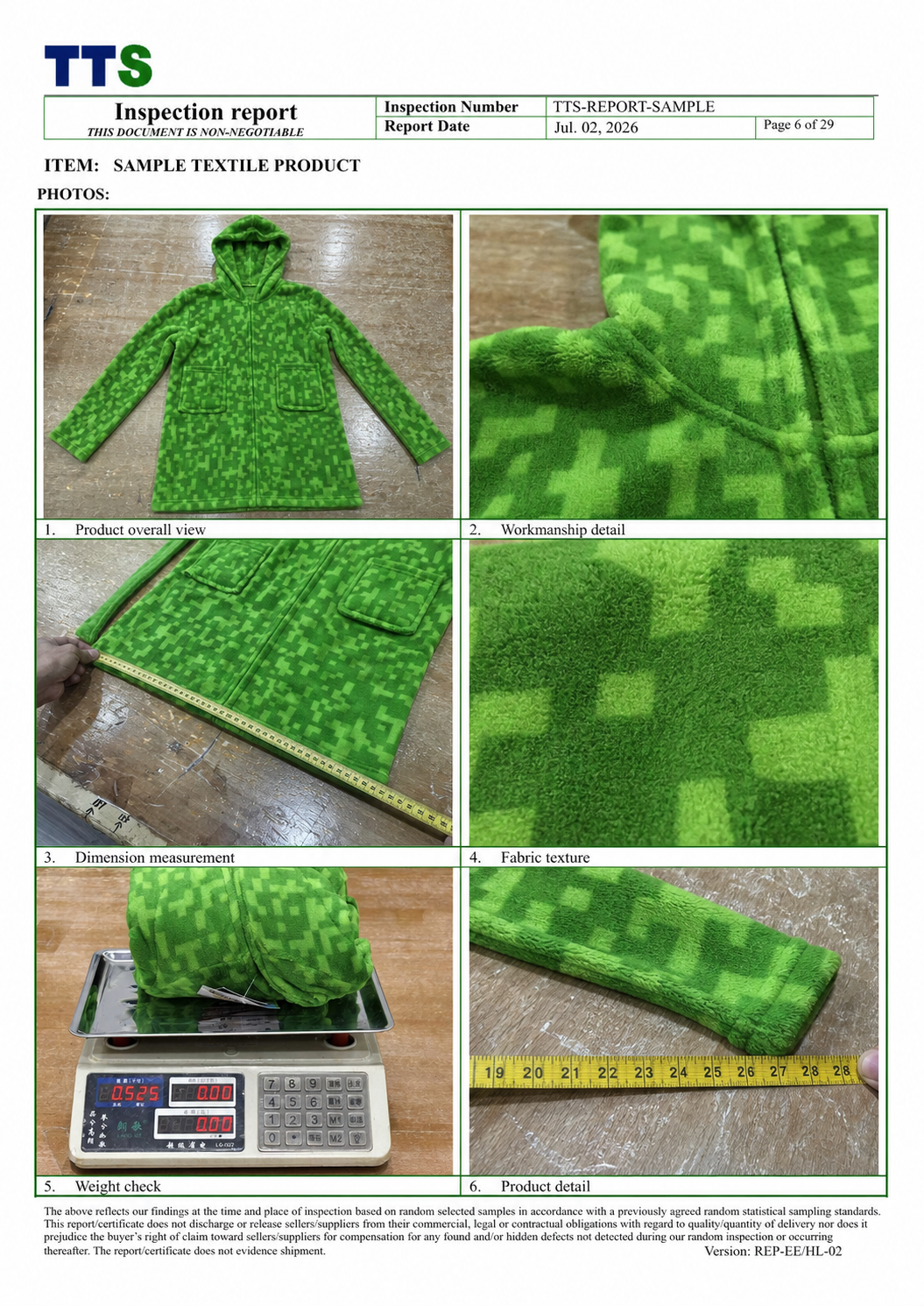 Real human-reviewed report - product inspection photo evidence